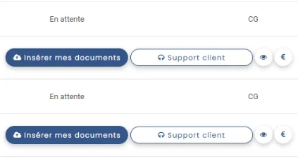 Interface d'envoi de votre papier pour faire une carte grise