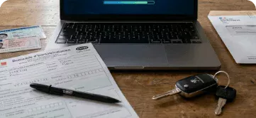 Communication des données et papier à fournir pour carte grise export