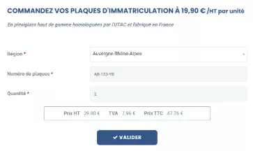 immatriculation plaque