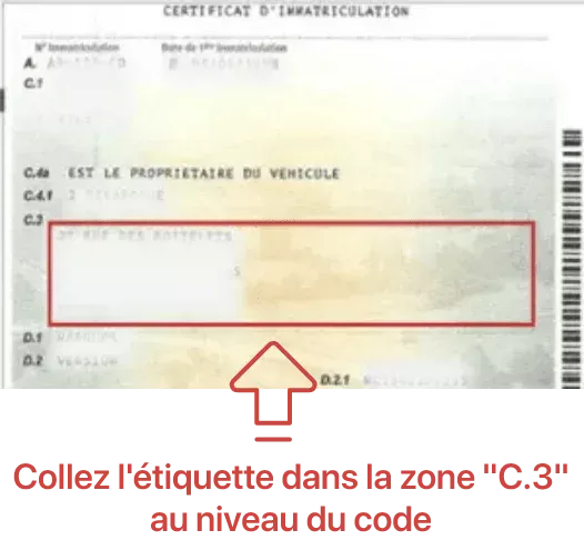 Guide de collage de l'étiquette